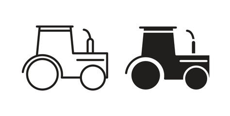 Tractor icon for websites and mobile minimalistic flat design.
