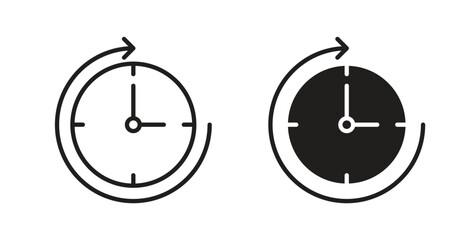 Time forward icon for websites and mobile minimalistic flat design.