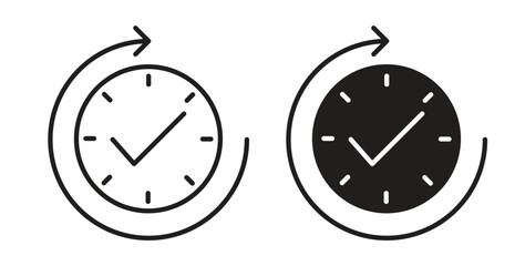 Time check icon for websites and mobile minimalistic flat design.