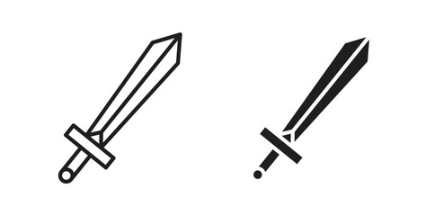 Sword icon for websites and mobile minimalistic flat design.