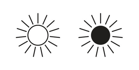 Sun icon for websites and mobile minimalistic flat design.