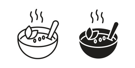 Soup icon for websites and mobile minimalistic flat design.