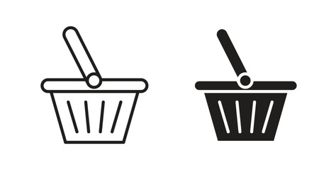 Shopping basket icon for websites and mobile minimalistic flat design.