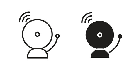 School bell icon for websites and mobile minimalistic flat design.