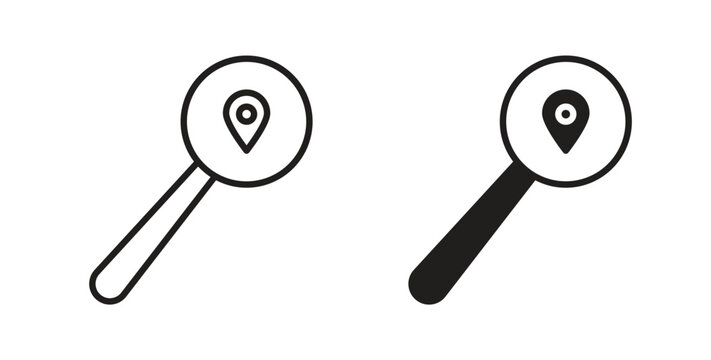 Search Location icon for websites and mobile minimalistic flat design.