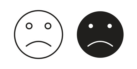 Sad icon for websites and mobile minimalistic flat design.