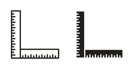 Ruler combined icon for websites and mobile minimalistic flat design.