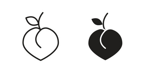 Peach icon for websites and mobile minimalistic flat design.