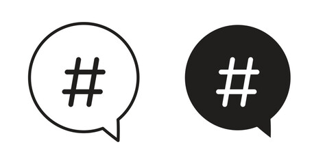 Obraz premium Hashtag icon for websites and mobile minimalistic flat design.