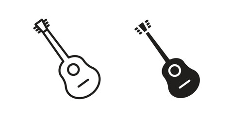 Fototapeta premium Guitar icon for websites and mobile minimalistic flat design.