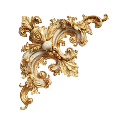 Ornate gilded plaster corner ornament