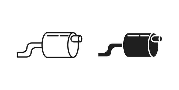 Exhaust pipe icon for websites and mobile minimalistic flat design.