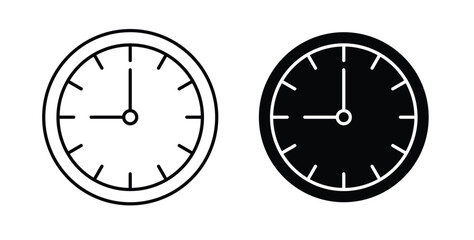 Clock icon for websites and mobile minimalistic flat design.