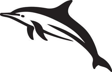 Dolphin minimalist line art with negative space, Creative dolphin vector for modern design