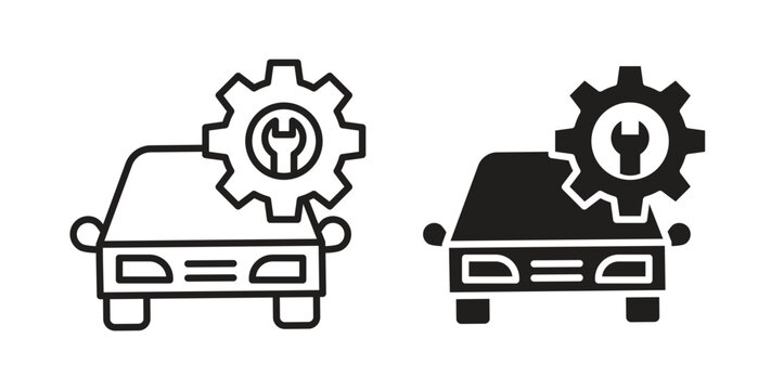 Car mechanic icon for websites and mobile minimalistic flat design.