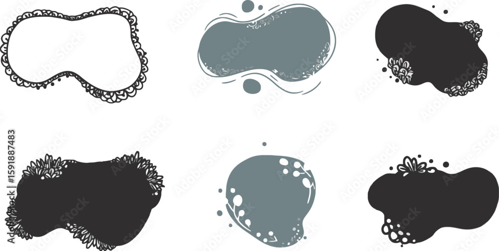 Poster vector art of collection of decorative frames and borders for design elements, isolated on transpare