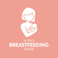World Breastfeeding Week Mother and Baby Line Art, Global Health Awareness