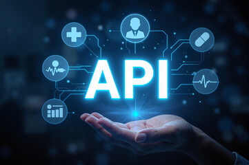 Healthcare API Integration concept, medical software