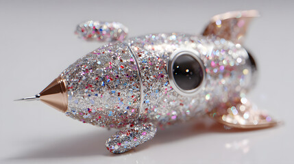 A Sparkling Glitter Rocket: A Whimsical Spacecraft