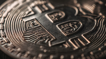 Close-up of a Bitcoin: A Detailed Look at the Cryptocurrency