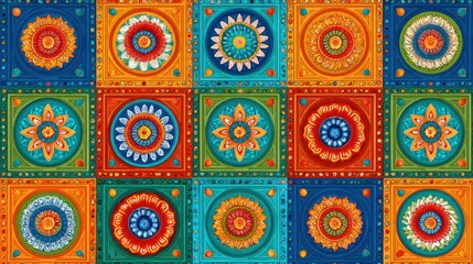 Colorful patterned tiles