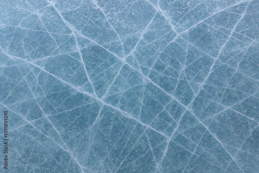 Poster close-up of a blue ice leaf with intricate white vein patterns and textured surface.