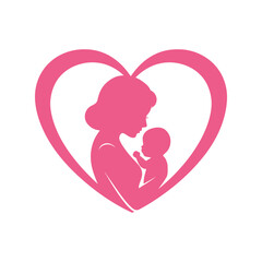 Mother Breastfeeding Baby: Nurturing Love and Care Line Art Vector