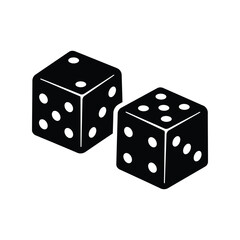 Black Dice Icon: Gambling, Game and Chance Vector Symbol