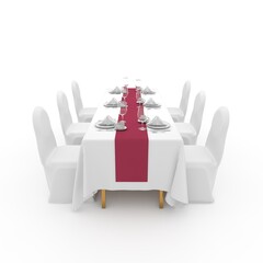 3d render Banquet Table and Chair design element Furniture