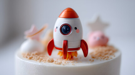 Adorable Rocket Cake: A Whimsical Space-Themed Dessert