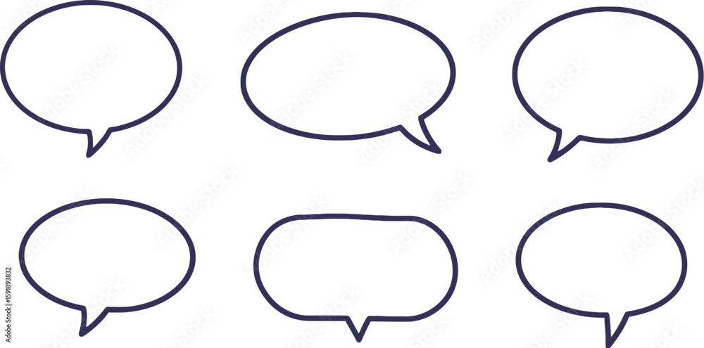 Poster vector art of clean and simple speech bubbles isolated on transparent background, perfect for adding