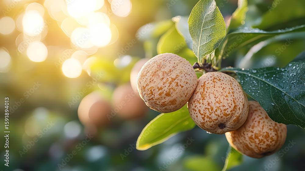Aufkleber tree with a bunch of oranges hanging from it. the oranges are ripe and ready to be picked
