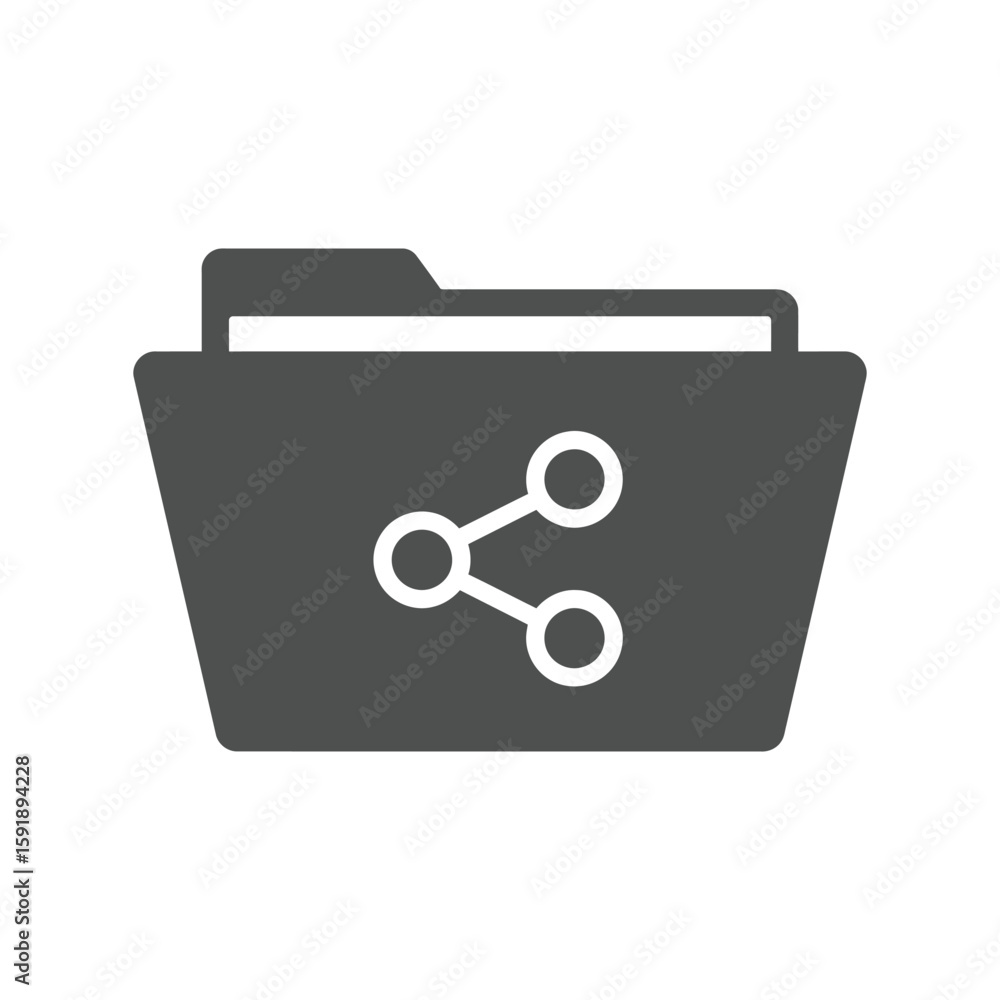 Poster shared folder icon vector, data sharing file management network symbol