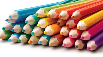 Colorful pencils clustered closely