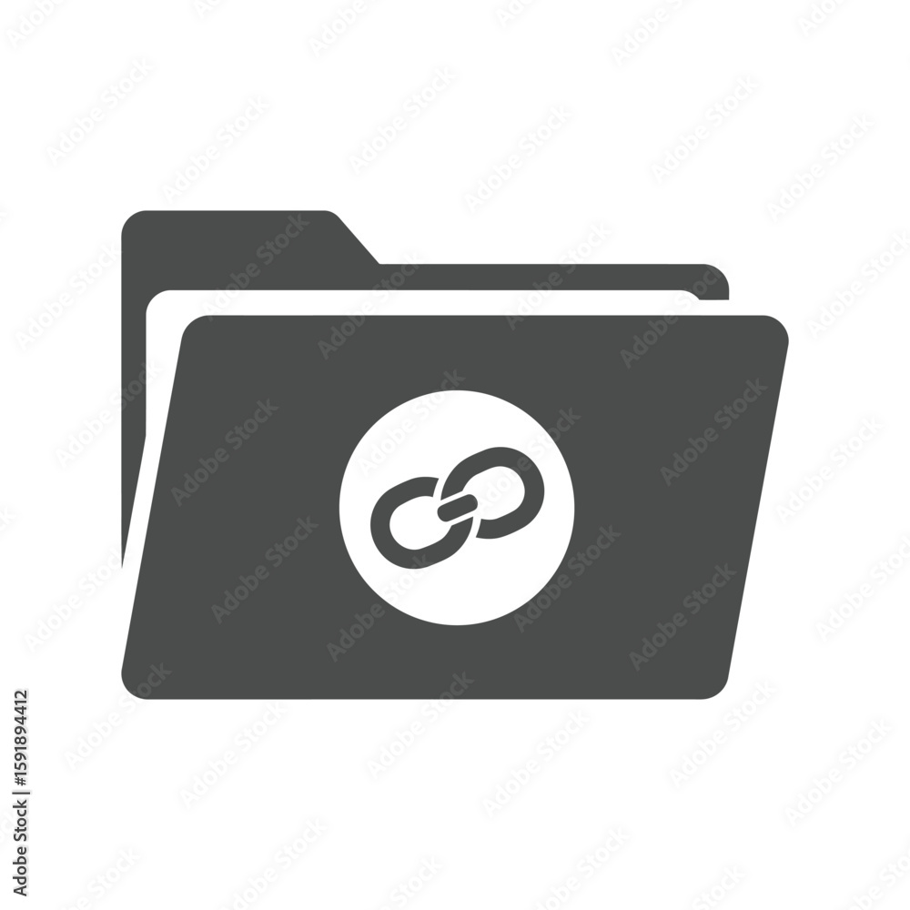 Aufkleber linked folder chain icon vector, file connection data organization symbol
