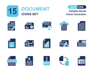 Modern Duotone Document Icon Set