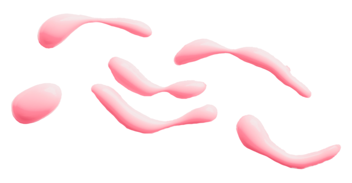 Beautiful pink watercolor brush isolated on transparent background.