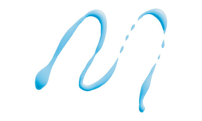 Beautiful light blue watercolor brush isolated on transparent background.