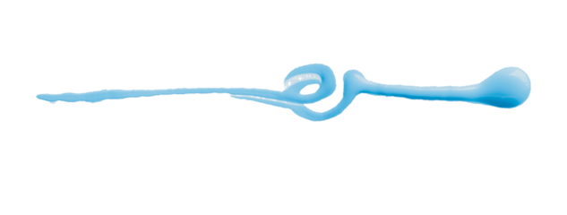 Beautiful light blue watercolor brush isolated on transparent background.