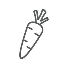 Fototapeta premium Healthy Carrot Vegetable Outline Icon Vector, Fresh Produce Ingredient Graphic Design Element