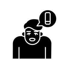 Boredom emotion black flat icon for digital and print projects.