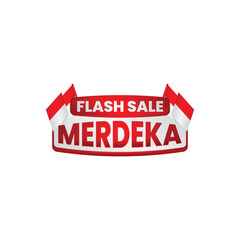 Merdeka Flash Sale  Modern August 17th Promotional Stickers