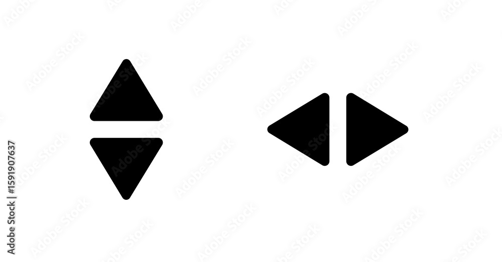 Poster simple black triangle up down and left right arrows ui icons