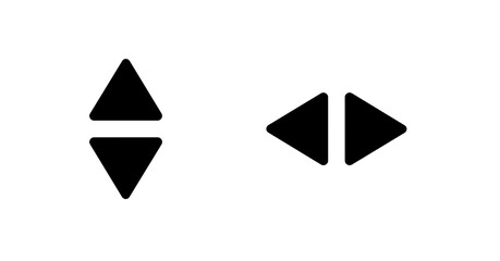 Simple Black Triangle Up Down and Left Right Arrows UI Icons