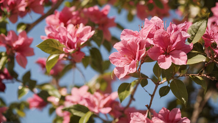 Bougainvillea flowers in soft focus background