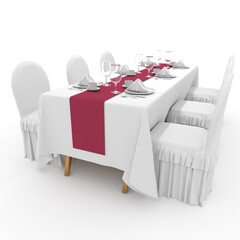 3d render Banquet Table and Chair design element Furniture