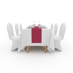 3d render Banquet Table and Chair design element Furniture