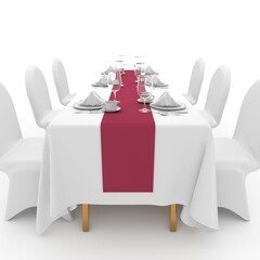 3d render Banquet Table and Chair design element Furniture