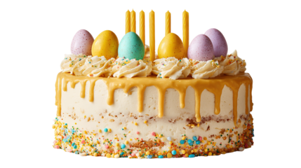 High angle view of cake with text against pink background