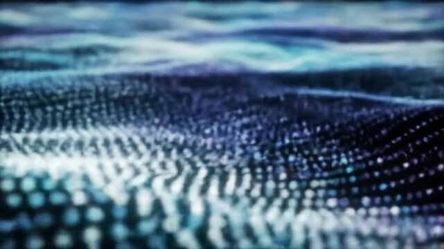 Abstract Blue Particle Wave Background